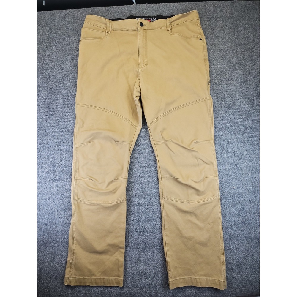 Wrangler All Terrain Gear Mens 40 X 32 Double Knee Tan Jeans Excellent 1753